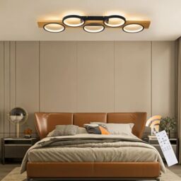 Garwarm Black Five-circle design Light LED Flush Mount, 99.99cm, 3000K-6500K - thumbnail 6