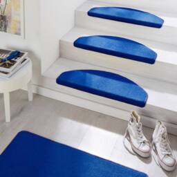 THE RUGS Uni Colours Modern Plain Rug Short Pile Polypropylene Area Rug in Blue - Size: 133 cm diameter - thumbnail 6