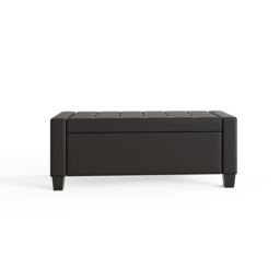GFW Verona Crushed Velvet Storage Ottoman Bench in Black - thumbnail 6