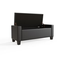 GFW Verona Crushed Velvet Storage Ottoman Bench in Black - thumbnail 7