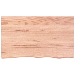 Berkfield Home Wall Shelf Light Brown 100x60x2 cm Treated Solid Wood Oak - Size: 100 x 60 x 2 cm - thumbnail 2