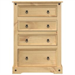 Berkfield Home Chest of Drawers Corona 80x43x114 cm Solid Wood Pine in Brown - Size: 80 x 43 x 114 cm - thumbnail 4