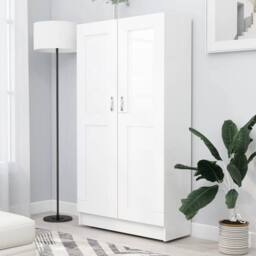 Berkfield Home Book Cabinet White 82.5x30.5x150 cm Engineered Wood - thumbnail 2