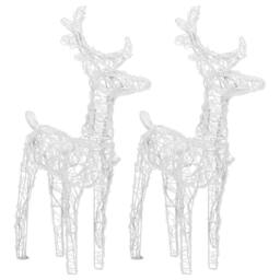 Berkfield Home Christmas Reindeers 2 pcs Blue 80 LEDs Acrylic - thumbnail 3