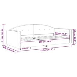 Berkfield Home Modern Day Bed Light Grey 90x190 cm Velvet - thumbnail 8