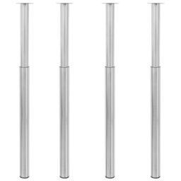 Berkfield Home Telescopic Table Legs 4 pcs Brushed Nickel 710 mm-1100 mm in Silver - thumbnail 1