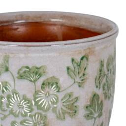 Lemon Pavilion Furniture and Decor Small Green Clover Planter Pot - Ceramic - L16 x W16 x H14 cm - White - thumbnail 2