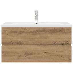 Berkfield Home Sink Cabinet with Built-in Basin & Faucet Artisan Oak in Brown - thumbnail 6
