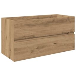 Berkfield Home Sink Cabinet with Built-in Basin & Faucet Artisan Oak in Brown - thumbnail 4