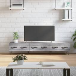 Berkfield Home TV Cabinet Grey Sonoma 150x36x30 cm Engineered Wood - Size: 150 x 36 x 30 cm - thumbnail 2
