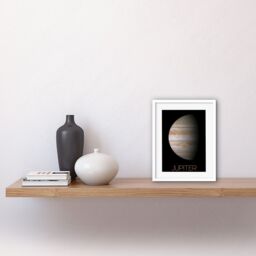 "Artery8 Wall Art Print NASA Our Solar System Jupiter Planet Image Red Spot Artwork Framed 9X7 Inch in White - Size: W7"" x H9""" - thumbnail 2