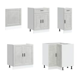 Berkfield Home 11 Piece Kitchen Cabinet Set Porto Concrete Grey Engineered Wood - thumbnail 4