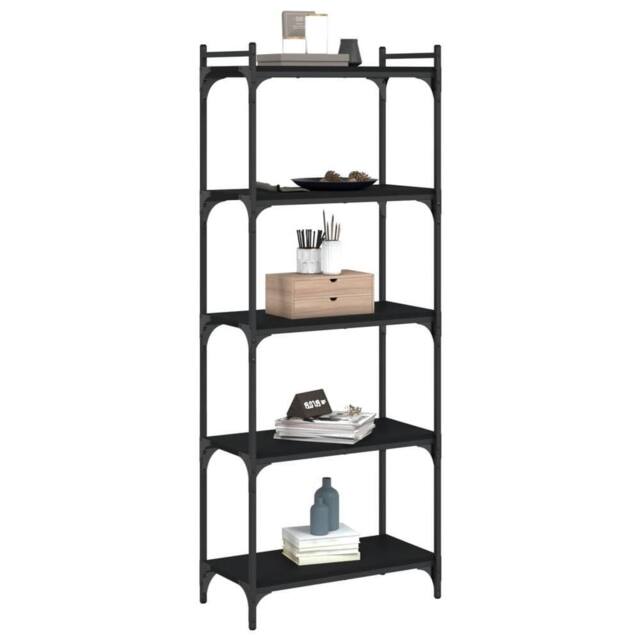 Berkfield Home Decorative Bookcase 5-Tier Black 60x30x154 cm Engineered Wood - Size: 60 x 30 x 154 cm - image 1