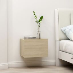 Berkfield Home Bedside Cabinet Sonoma Oak 40x30x30 cm Engineered Wood in Beige - Size: 40 x 30 x 30 cm - thumbnail 1