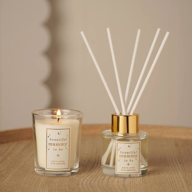 Bambino by Juliana Women's Diffuser & Candle Set Mummy To Be in White - image 1