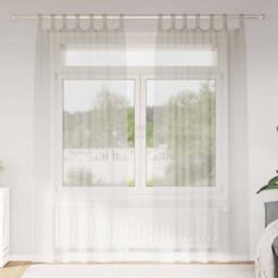 Berkfield Home Curtains with Curtains 2 pcs Cream 140 x 225 cm Polyester - thumbnail 2