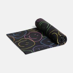 OHS Smiley Face Beach Towel Bath Travel Quick Dry Microfibre Absorbent in Black - thumbnail 3