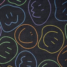 OHS Smiley Face Beach Towel Bath Travel Quick Dry Microfibre Absorbent in Black - thumbnail 6