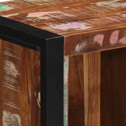 Berkfield Home Bedside Cabinet 40x30x80 cm Solid Wood Reclaimed in Brown - Size: 40 x 30 x 80 cm - thumbnail 5