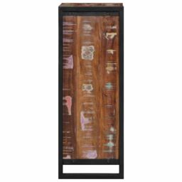 Berkfield Home Bedside Cabinet 40x30x80 cm Solid Wood Reclaimed in Brown - Size: 40 x 30 x 80 cm - thumbnail 3