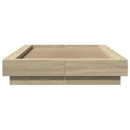 Berkfield Home Bed Frame without Mattress Sonoma Oak 100x200 cm in Brown - thumbnail 4