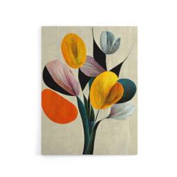 "Artery8 Abstract Flower Bouquet Floral Canvas Wall Art Print - Size: W18"" x H24""" - thumbnail 1