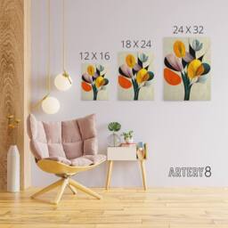"Artery8 Abstract Flower Bouquet Floral Canvas Wall Art Print - Size: W18"" x H24""" - thumbnail 4