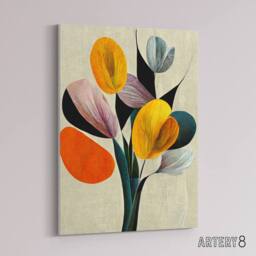 "Artery8 Abstract Flower Bouquet Floral Canvas Wall Art Print - Size: W18"" x H24""" - thumbnail 2