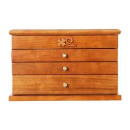 Ventryn 4 Layer Wooden Jewelry Storage Box With Mirror Large Capacity in Brown