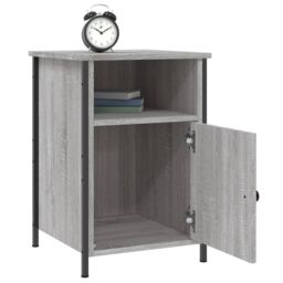 Berkfield Home Bedside Cabinet Grey Sonoma 40x42x60 cm Engineered Wood - Size: 40 x 42 x 60 cm - thumbnail 4