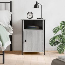 Berkfield Home Bedside Cabinet Grey Sonoma 40x42x60 cm Engineered Wood - Size: 40 x 42 x 60 cm - thumbnail 1