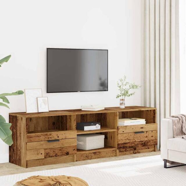 Berkfield Home TV Cabinet Old Wood 150x33.5x45 cm Engineered Wood in Brown - image 1