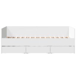 Berkfield Home Daybed with Drawers without Mattress White 75x190 cm Small Single - thumbnail 4