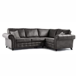 Furnishings For Less UK Oakland Charcoal Chesterfield 4 Seater L Shape Large Corner Sofa - thumbnail 1