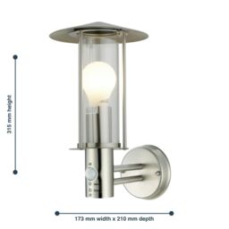 First Choice Lighting Treviso - Brushed Stainless Steel Motion Sensor Outdoor Security Light in Silver - thumbnail 5