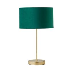 ValueLights Charlie Gold Stem Table Lamp Light with Velvet Shade in Bottle Green - Size: 10 inches - thumbnail 7