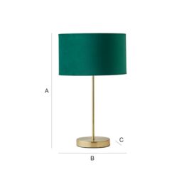 ValueLights Charlie Gold Stem Table Lamp Light with Velvet Shade in Bottle Green - Size: 10 inches - thumbnail 8