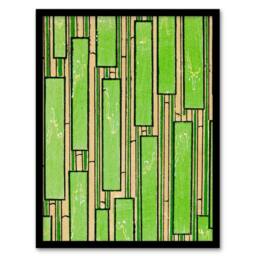 Artery8 Furuya Korin Framed Wall Art Print Green Bamboo Vintage Pattern - Size: A4 - thumbnail 1