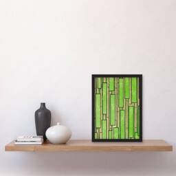 Artery8 Furuya Korin Framed Wall Art Print Green Bamboo Vintage Pattern - Size: A4 - thumbnail 2