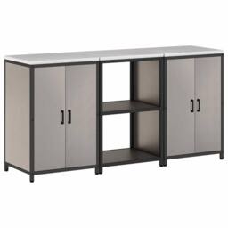 Berkfield Home Kitchen Storage Set with Shelf with Storage with Door 3 pcs Rusty in Brown - thumbnail 9