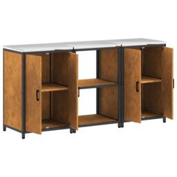 Berkfield Home Kitchen Storage Set with Shelf with Storage with Door 3 pcs Rusty in Brown - thumbnail 8