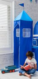 Nöa and Nani Moro Cabin Bed with Ladder and Blue Tent, Tower & Tunnel in White - Size: Single - thumbnail 3