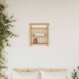 Berkfield Home Stylish Bamboo natural Bamboo Medium Wall mounting Wall Shelf in Beige - thumbnail 4