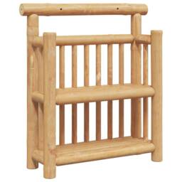 Berkfield Home Stylish Bamboo natural Bamboo Medium Wall mounting Wall Shelf in Beige - thumbnail 3