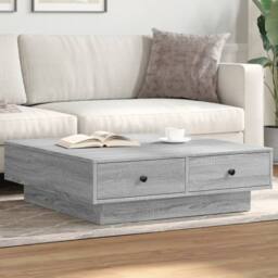 Berkfield Home Coffee Table Grey Sonoma 90x90x28 cm Engineered Wood - Size: 90 x 90 x 28 cm - thumbnail 2