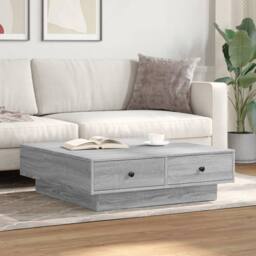 Berkfield Home Coffee Table Grey Sonoma 90x90x28 cm Engineered Wood - Size: 90 x 90 x 28 cm - thumbnail 3