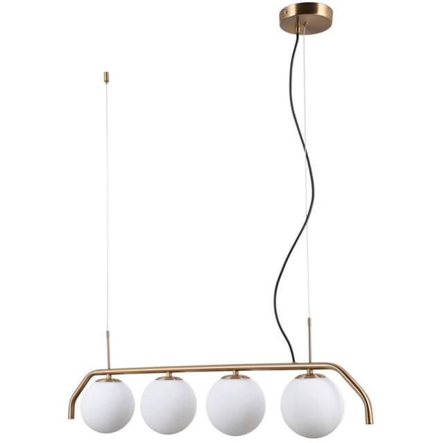 Netlighting Modern Hanging Pendant Honey Brass 4 Light with White Shade G9 in Gold - image 1