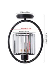 Living and Home Semi Flush Mount Ceiling Light with Crystal Shade in Black - thumbnail 4