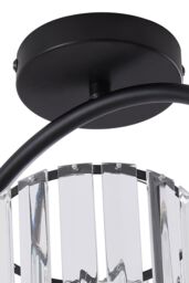 Living and Home Semi Flush Mount Ceiling Light with Crystal Shade in Black - thumbnail 5