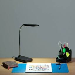 EONLION Dimmable Task Lamp LED Black Adjustable Chrome Touch Light Reading - thumbnail 2